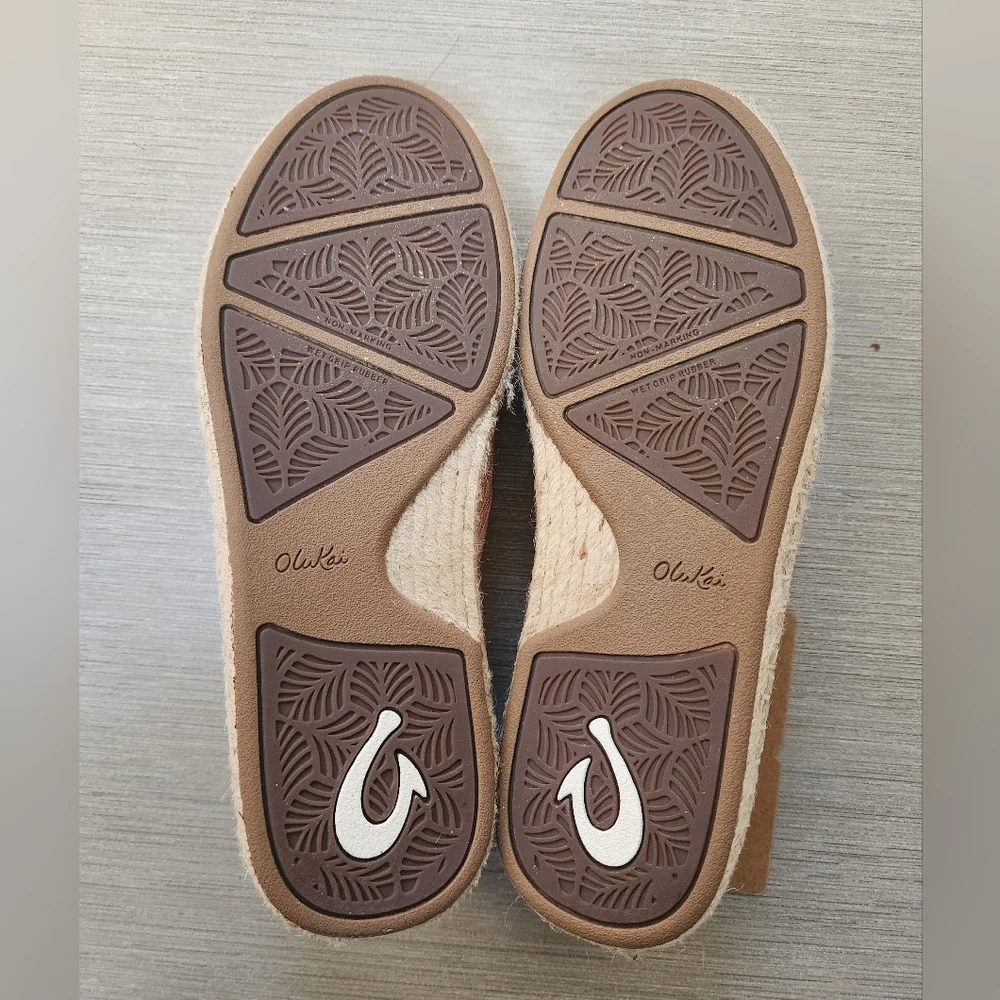 Olukai Women's Kaula Pa'a Kapa Convertible Espadrille~PINK CANVAS ~SIZE 6.5 *NEW